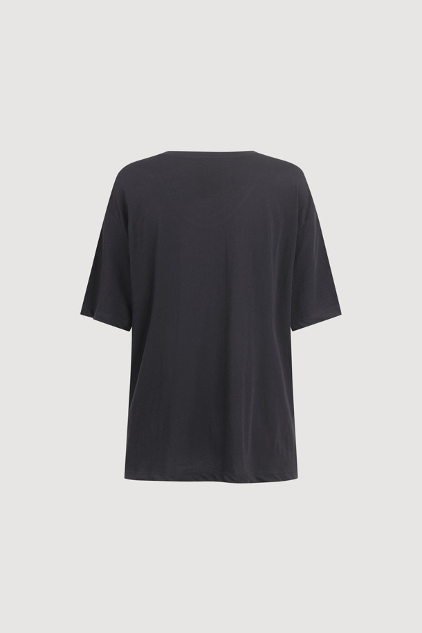 LUCKY CHOUETTE - 반소매 티셔츠 - Loose Fit Half Sleeve T-shirt (black)