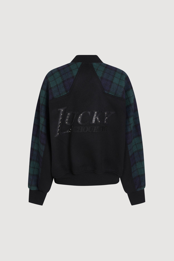 LUCKY CHOUETTE - 점퍼 - [Holiday Edition] Solid MIX Check Jumper (green)