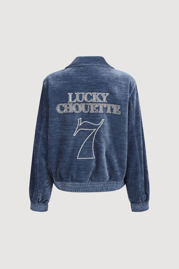 LUCKY CHOUETTE - 점퍼 - [Holiday Edition] Beading Decorated Velvet Jumper (dark blue)