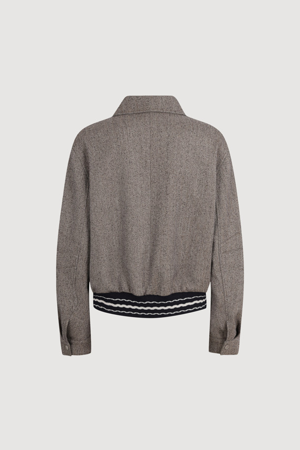 LUCKY CHOUETTE - 점퍼 - Hem Ribbed Herringbone Jumper (brown)