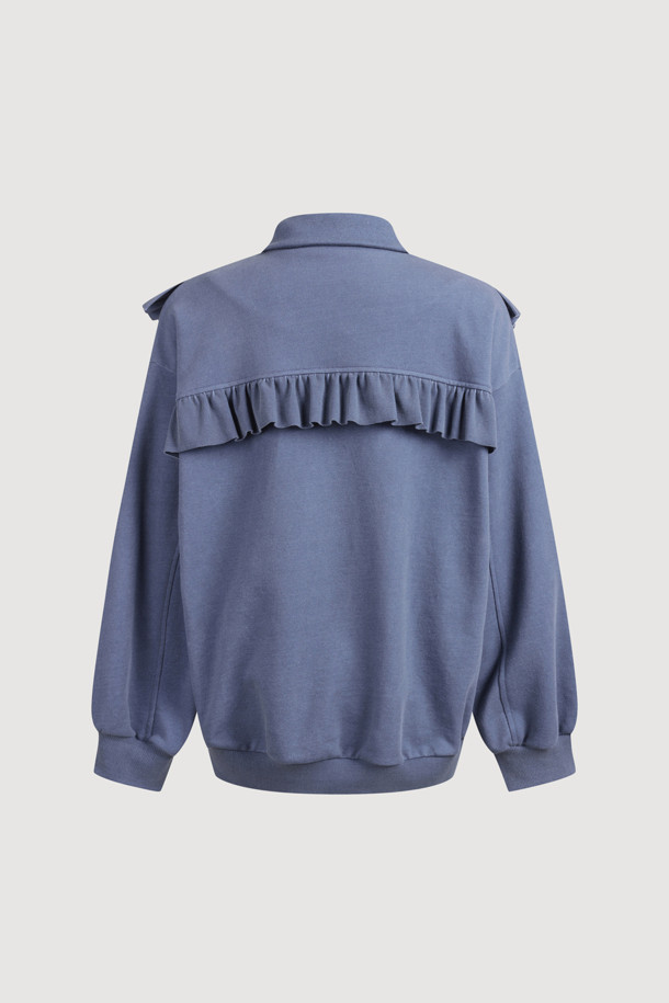 LUCKY CHOUETTE - 점퍼 - [Re-Order] Frill Colored Jersey Jumper (blue)