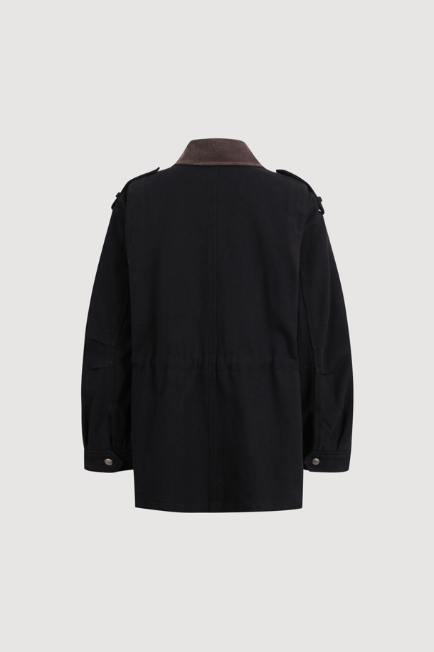 LUCKY CHOUETTE - 점퍼 - Collar Coloring Walk Jumper (dark black)