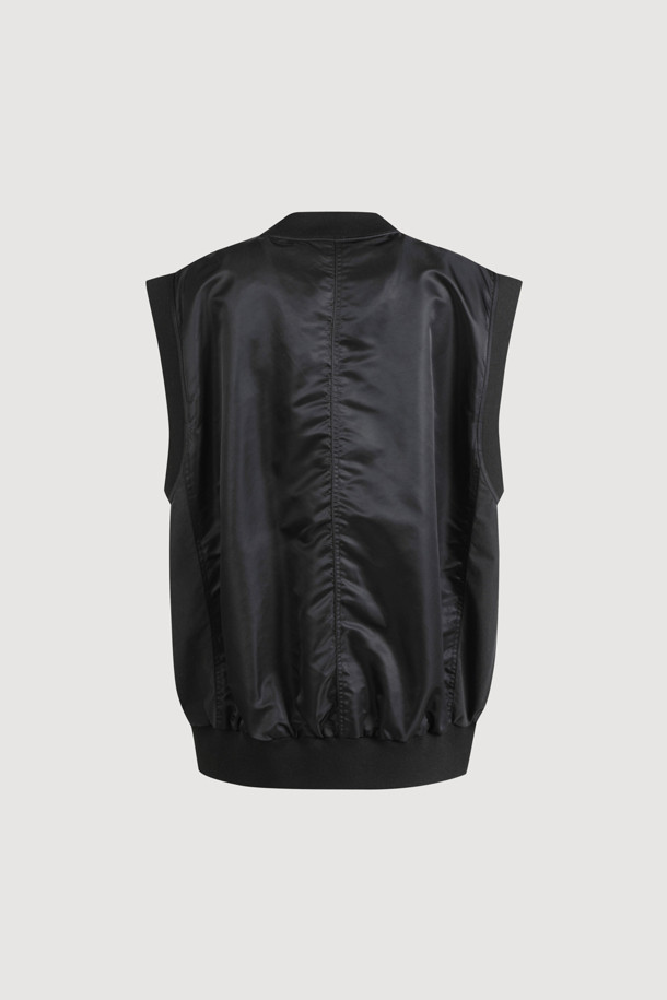 LUCKY CHOUETTE - 베스트 - Leather Pocket Sleeveless Vest (black)