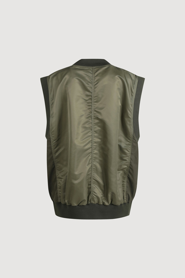 LUCKY CHOUETTE - 베스트 - Leather Pocket Sleeveless Vest (khaki)