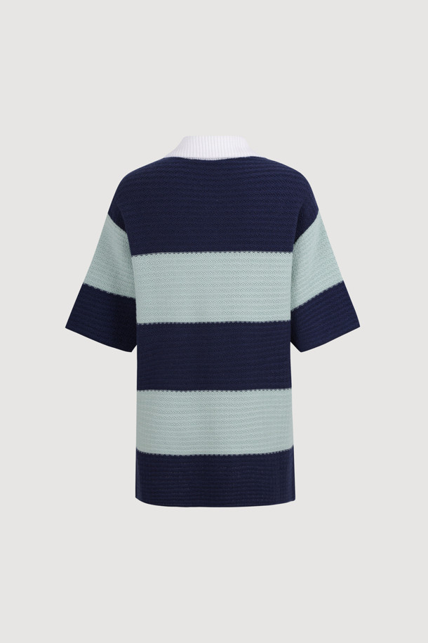 LUCKY CHOUETTE - 스웨터 - Stripe Terry Knit Pullover (navy)