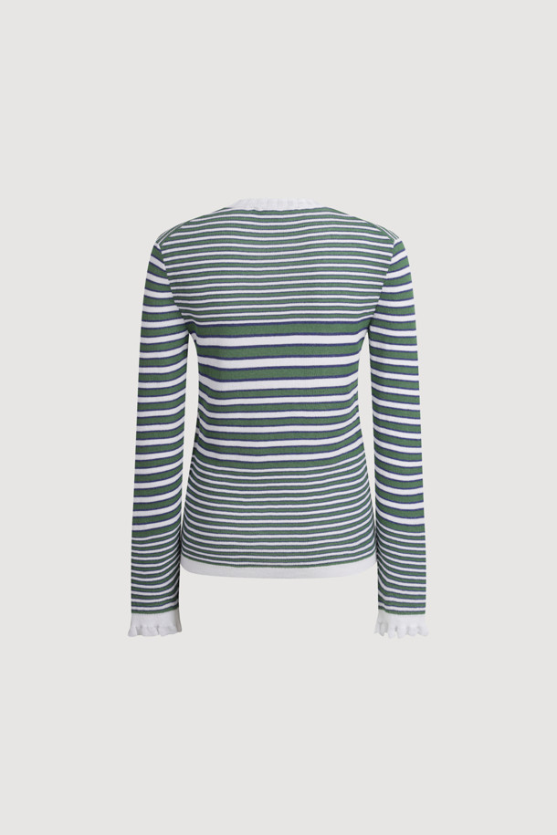 LUCKY CHOUETTE - 스웨터 - Stripe Slim Fit Pullover (green)