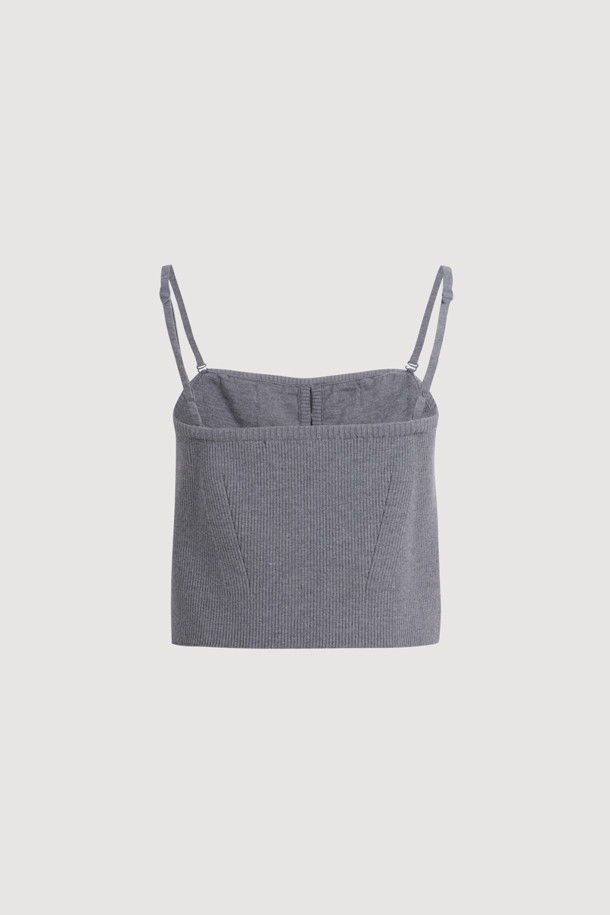 LUCKY CHOUETTE - 베스트 - Frill Detail Knit Vest (melange grey)