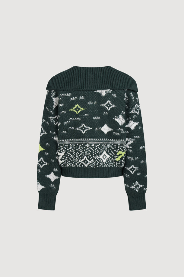 LUCKY CHOUETTE - 스웨터 - [Holiday Edition] Sailor Jacquard Knitwear Pullover (green)