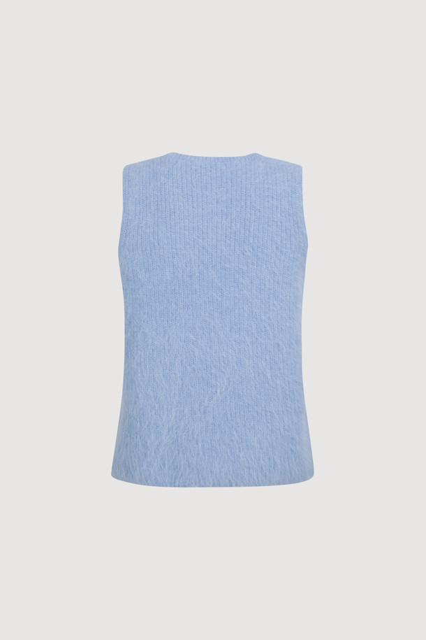 LUCKY CHOUETTE - 스웨터 - [Holiday Edition] Angora Sleeveless Knit Pullover (blue)