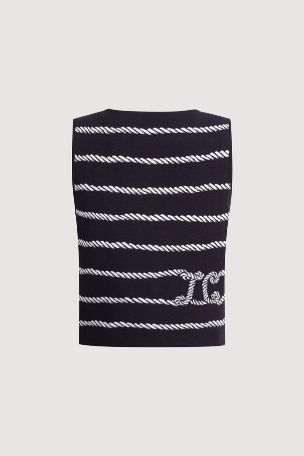 LUCKY CHOUETTE - 베스트 - Stripe Knit Vest (dark navy)