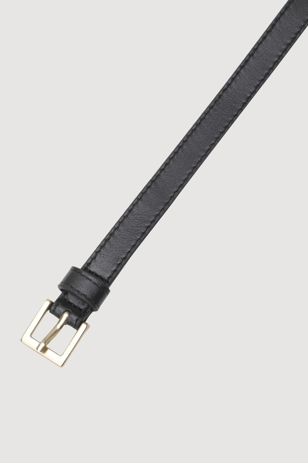 LUCKY CHOUETTE - 벨트 - A-Lucky Lettering Metal Leather Belt (gold)