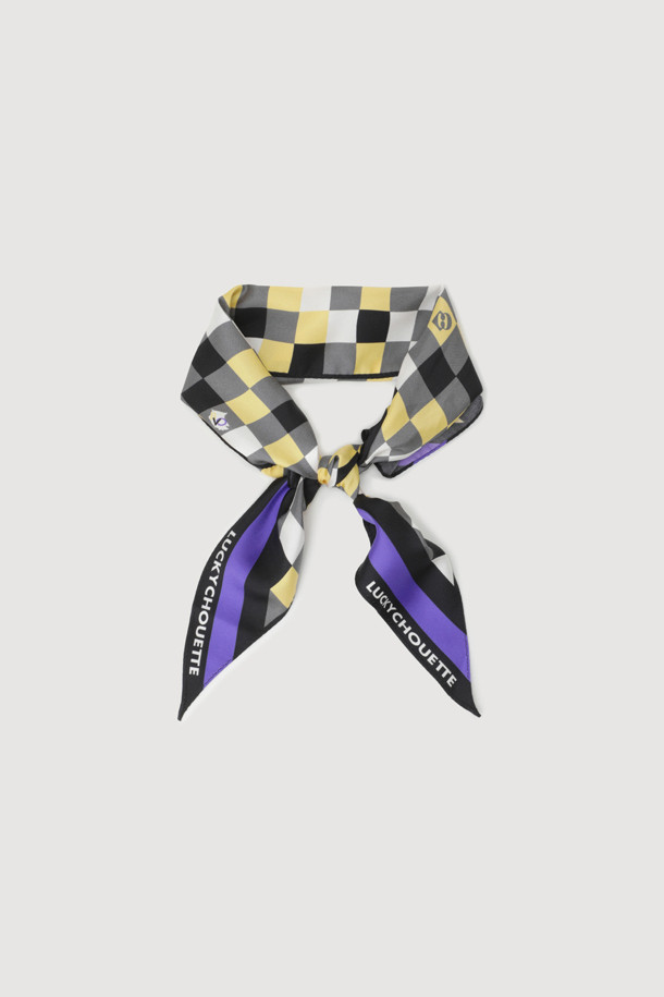 LUCKY CHOUETTE - 스카프/머플러 - Check Twilly Scarf (yellow)