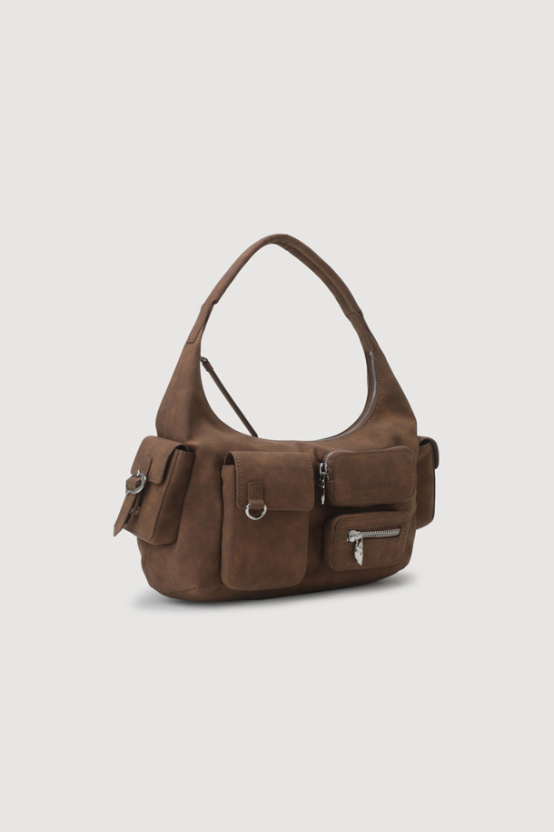 LUCKY CHOUETTE - 토트백 - Medium Pocket Hobo Bag (brown)