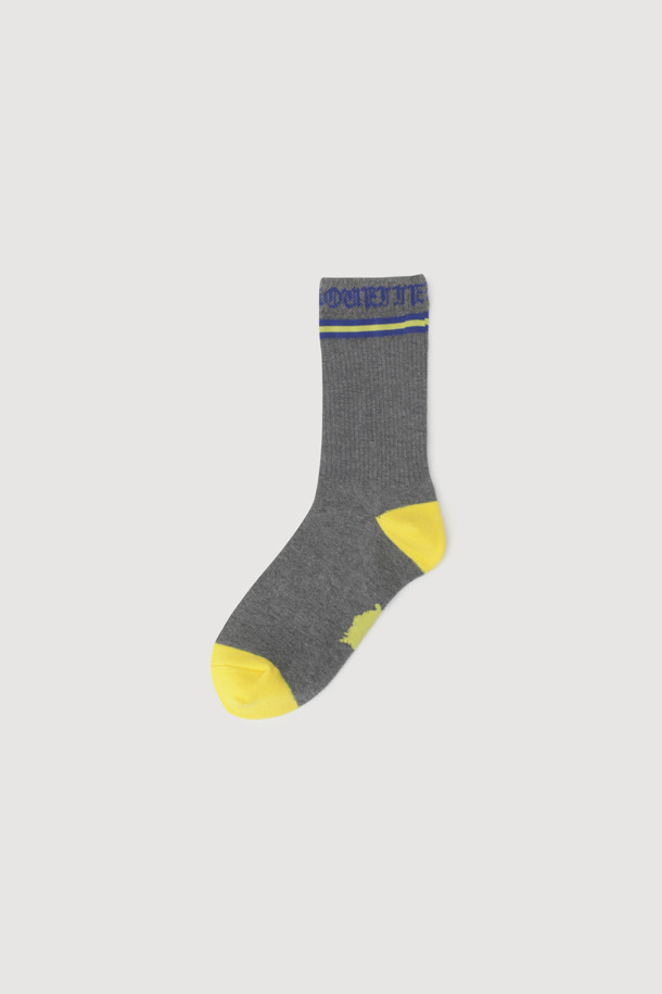 LUCKY CHOUETTE - 양말 - Lettering Socks (melange grey)