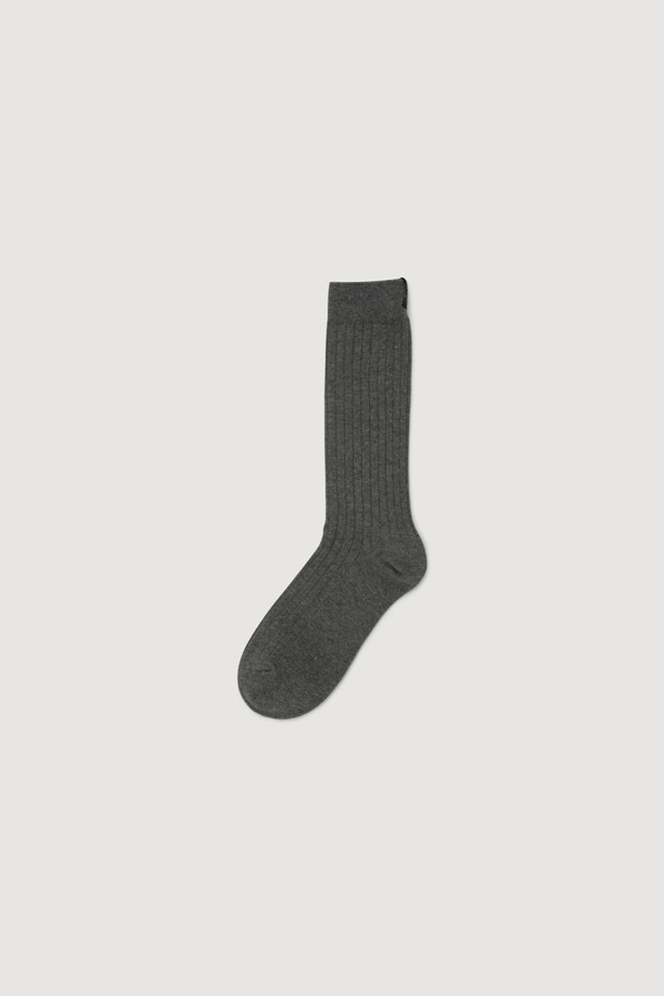 LUCKY CHOUETTE - 양말 - Basic Ribbed Socks (dark grey)