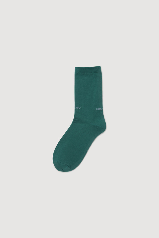 LUCKY CHOUETTE - 양말 - Lettering Basic Socks (green)