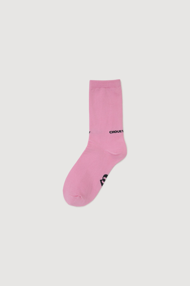 LUCKY CHOUETTE - 양말 - Lettering Basic Socks (pink)