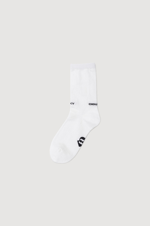 LUCKY CHOUETTE - 양말 - Lettering Basic Socks (white)