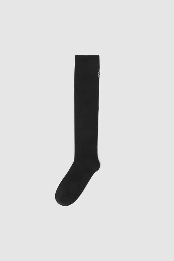 LUCKY CHOUETTE - 양말 - Tissue Ribbed Knee Socks (black)