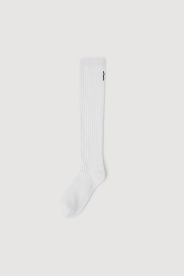 LUCKY CHOUETTE - 양말 - Tissue Ribbed Knee Socks (white)