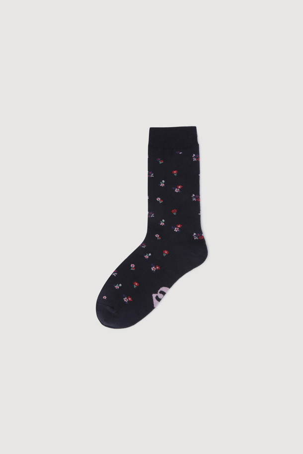 LUCKY CHOUETTE - 양말 - Flower Pattern Socks(navy)