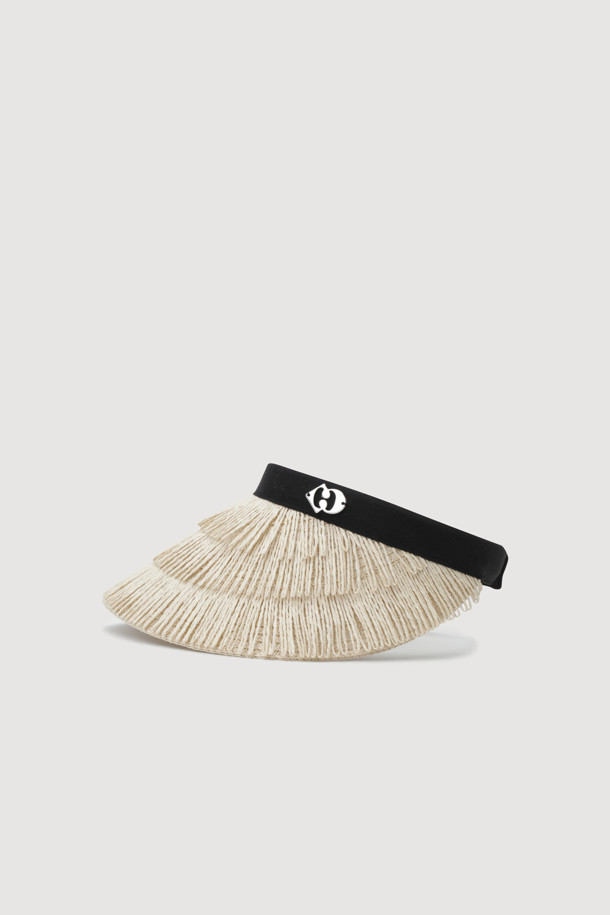 LUCKY CHOUETTE - 모자 - Emblem Point Raphia Sun Cap(light beige)