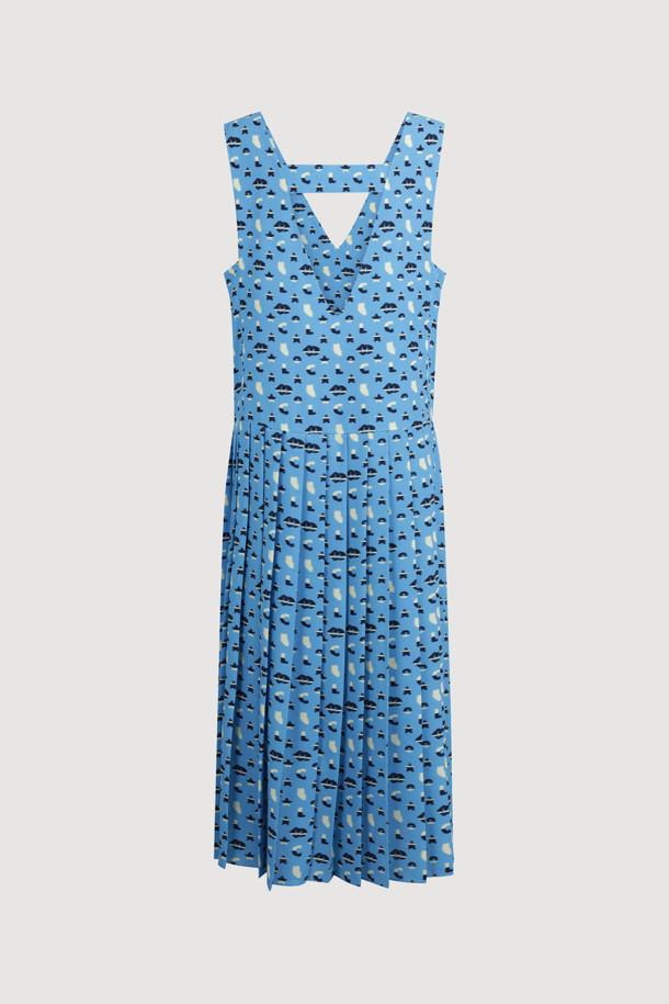 LUCKY CHOUETTE - 원피스 - Symbol Printing Pleats Sleeveless Dress