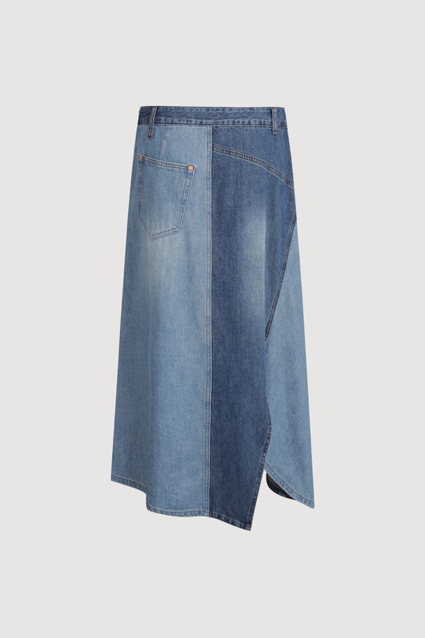 LUCKY CHOUETTE - 스커트/팬츠 - Unblance Denim Skirt (blue)