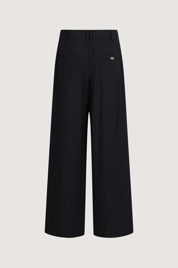 LUCKY CHOUETTE - 스커트/팬츠 - Two Tuck Wide Pants (black)