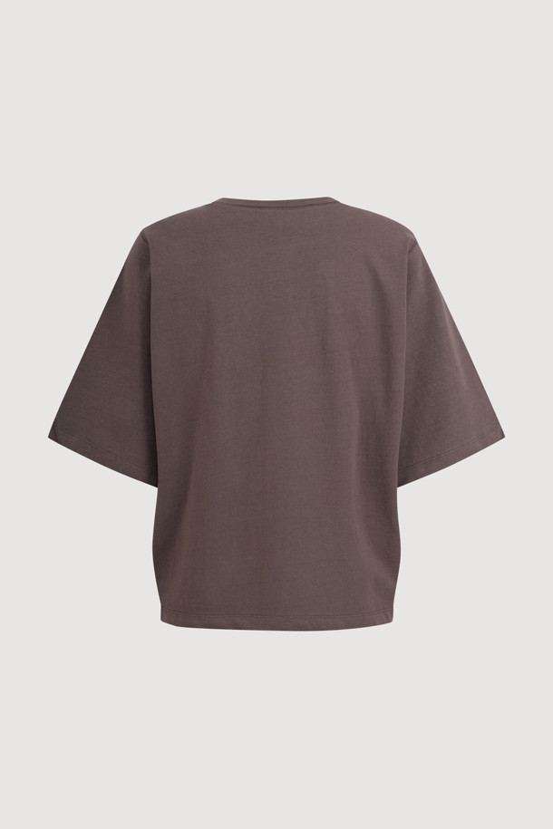 LUCKY CHOUETTE - 티셔츠 - Oversize Half Sleeve T-shirt (brown)