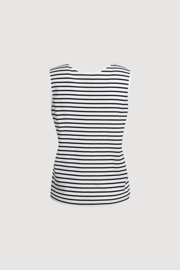 LUCKY CHOUETTE - 티셔츠 - Stripe Sleeveless T-shirt (ivory)