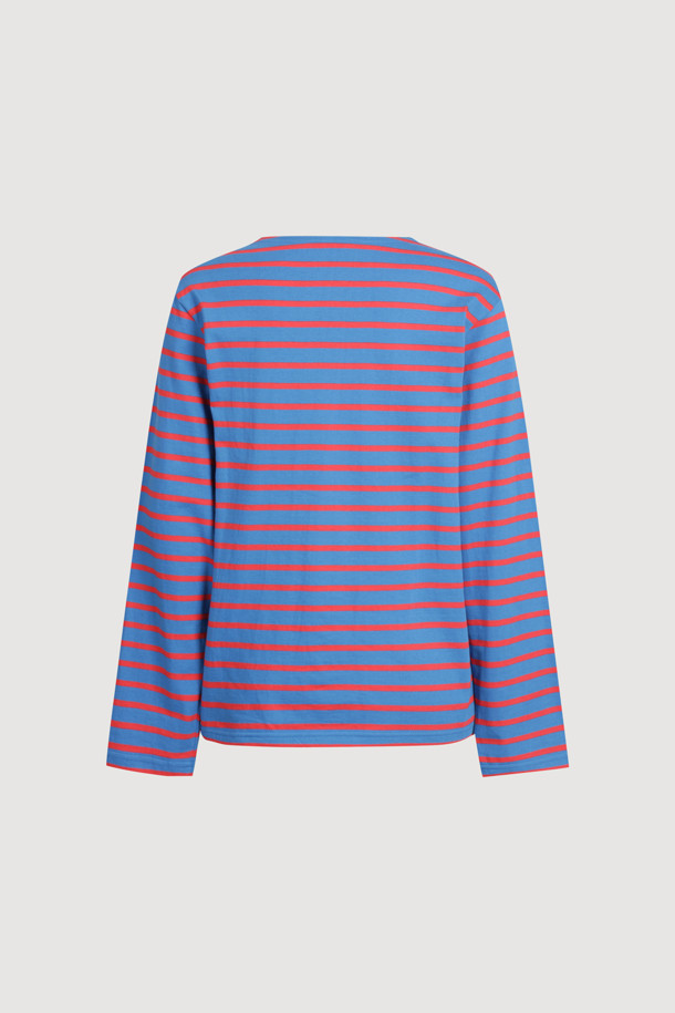 LUCKY CHOUETTE - 티셔츠 - Boat neck Stripe Longsleeve T-shirt (blue)