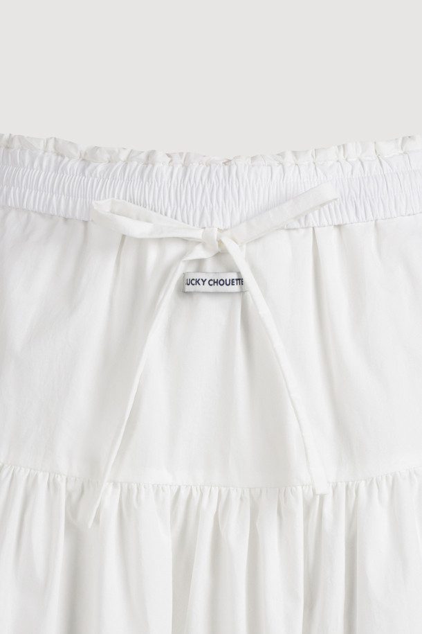LUCKY CHOUETTE - 롱스커트 - Chouetties by LUCKY CHOUETTE_Waist String Long Skirt (white)