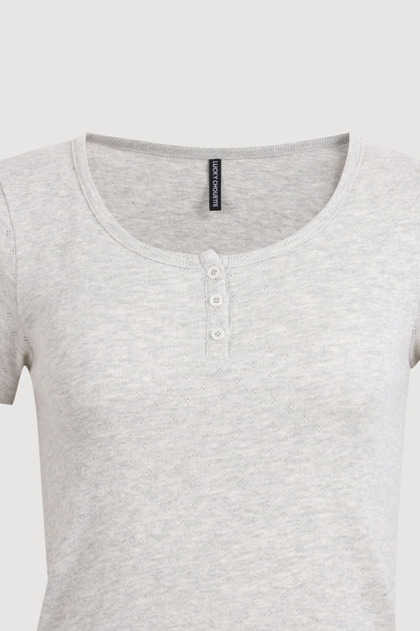 LUCKY CHOUETTE - 반소매 티셔츠 - Chouetties by LUCKY CHOUETTE_Baby Fit Half Sleeve T-shirt (melange grey)