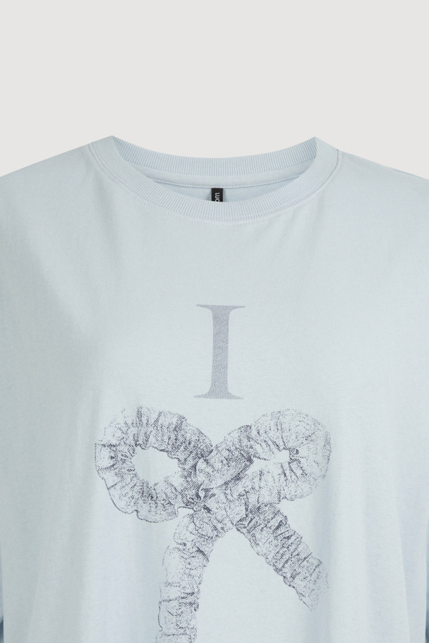 LUCKY CHOUETTE - 반소매 티셔츠 - [Re-Order] Chouetties by LUCKY CHOUETTE_Graphic Semi Over Fit Half Sleeve T-shirt (light blue)