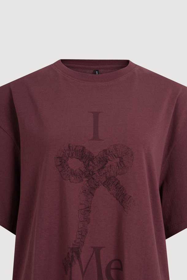 LUCKY CHOUETTE - 반소매 티셔츠 - [Re-Order] Chouetties by LUCKY CHOUETTE_Graphic Semi Over Fit Half Sleeve T-shirt (purple)