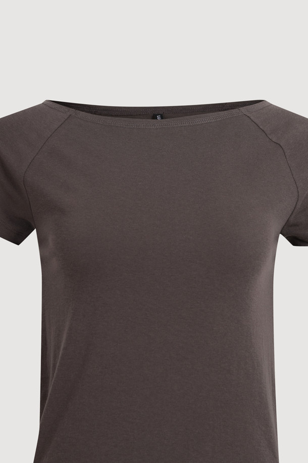 LUCKY CHOUETTE - 반소매 티셔츠 - Chouetties by LUCKY CHOUETTE_Boat Neck Half Sleeve T-shirt (grey)