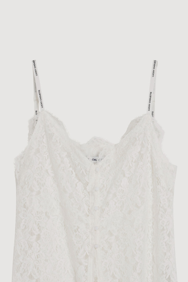 LUCKY CHOUETTE - 민소매 원피스 - [Holiday Edition] Lace Slip Dress (white)