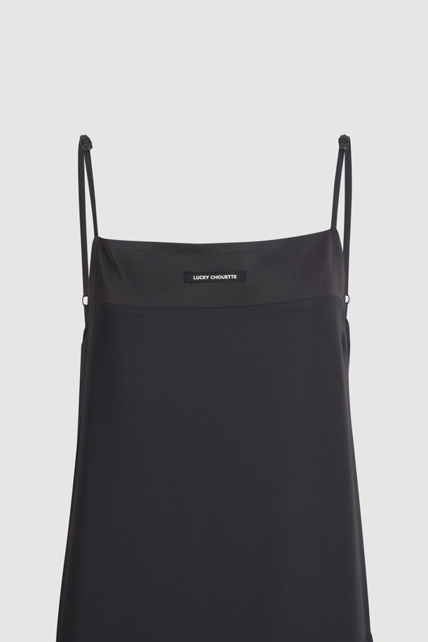 LUCKY CHOUETTE - 민소매 원피스 - Color Block Slip Dress (black)