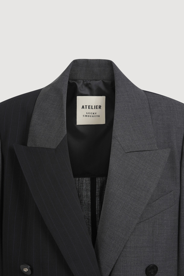 LUCKY CHOUETTE - 자켓 - [Atelier] Pocket Button Double Check Jacket