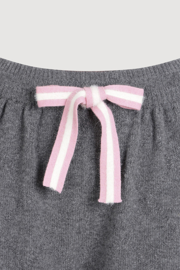 LUCKY CHOUETTE - 쇼트팬츠 - [Holiday Edition] Coloring String Knit Shorts (melange grey)