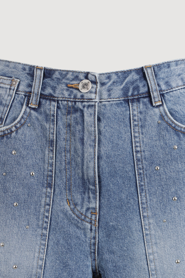 LUCKY CHOUETTE - 데님 - [Atelier] Studded Denim Shorts (blue)