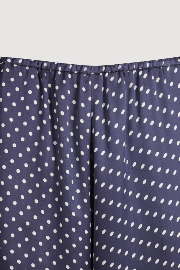 LUCKY CHOUETTE - 롱/미디팬츠 - [Re-Order] Dot Print Jogger Banding Pants (navy)