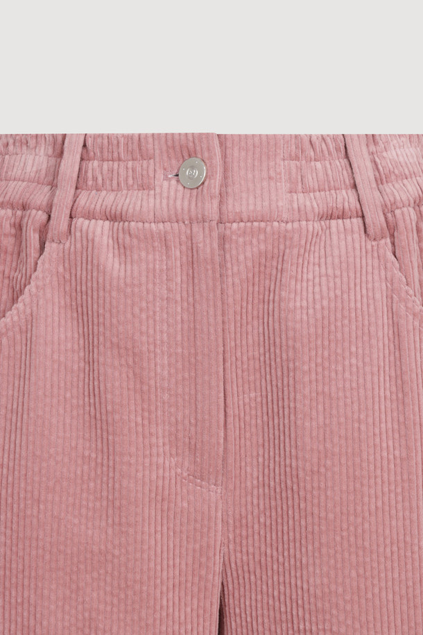 LUCKY CHOUETTE - 롱/미디팬츠 - [Holiday Edition] Side Color Corduroy Banding Pants (pink)