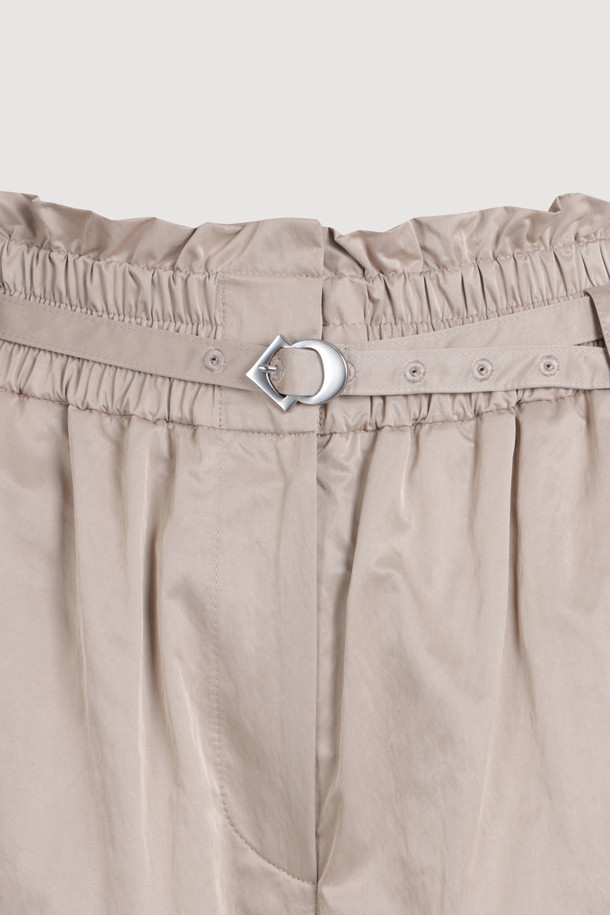 LUCKY CHOUETTE - 롱/미디팬츠 - Out Pocket Jogger Banding Pants (Fabric Belt) (beige)