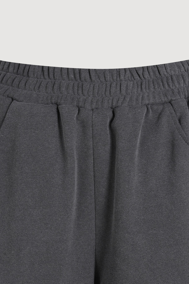 LUCKY CHOUETTE - 롱/미디팬츠 - Frill-pointed Jersey Banding Pants (dark grey)