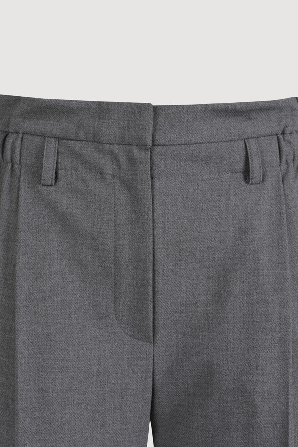 LUCKY CHOUETTE - 롱/미디팬츠 - Sideband Pintuck Wide Pants (grey)