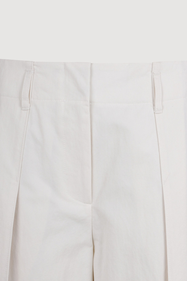 LUCKY CHOUETTE - 롱/미디팬츠 - Pintuck Point Cotton Pants (ivory)