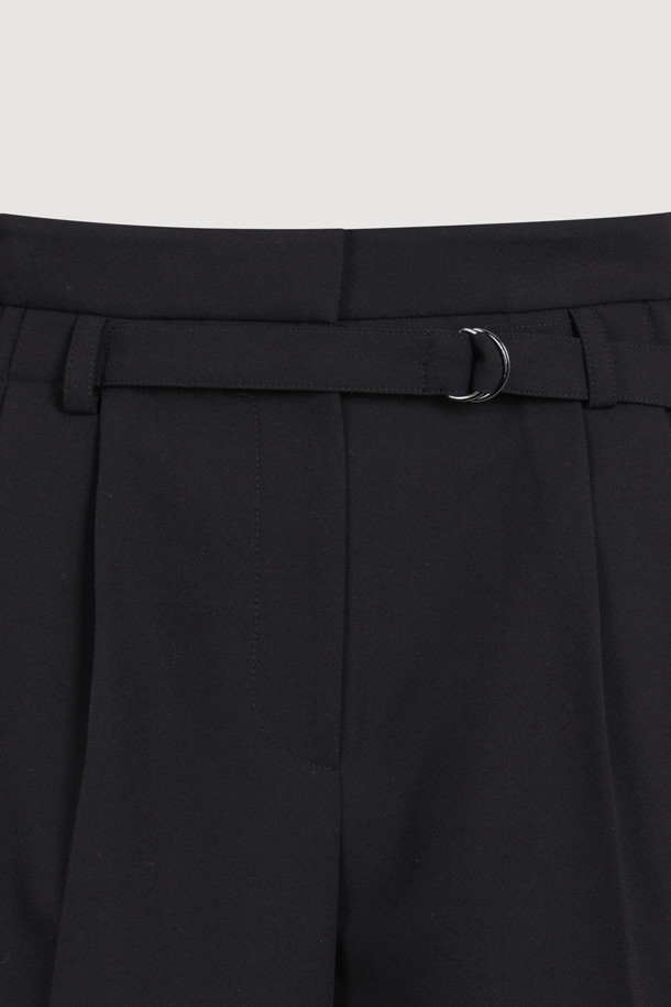 LUCKY CHOUETTE - 쇼트팬츠 - Fabric Belt Sideband Shorts (black)