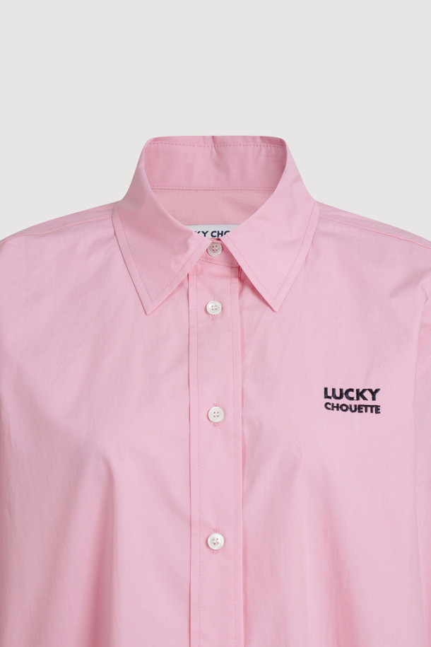 LUCKY CHOUETTE - 블라우스 - Embroidery Point Cotton Shirt Blouse (pink)